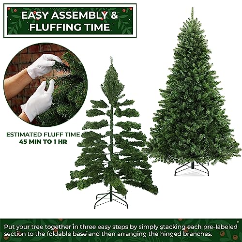 6FT Realistic Green Spruce Unlit Artificial Holiday Christmas Tree with Sturdy Metal Stand