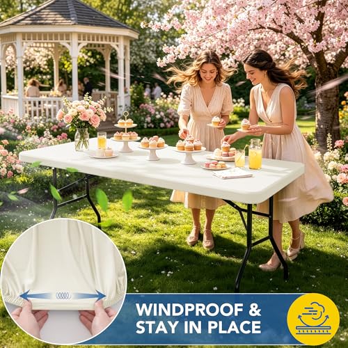 Fitted Tablecloth for 8 Foot Rectangle Tables (6 Count)
