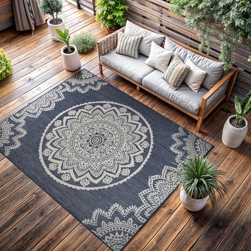 Outdoor Rug 5x7 Modern Area Rugs for Indoor and Outdoor Patios and Porches
