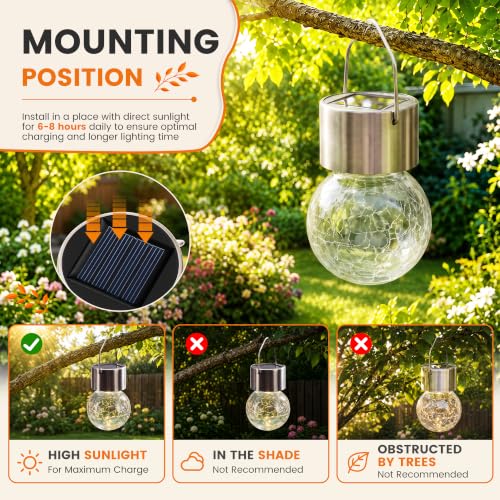 Solar Lights Outdoor Hanging Lantern Garden Decor for Outside 12Pc (12 Count)