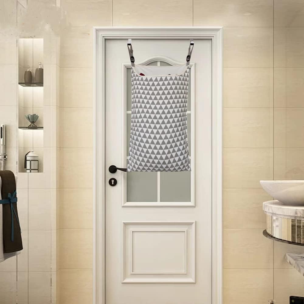 Adjustable Space Saving Door Hanging Laundry Hamper Bag with Over Door Hooks for Dirty Laundry - HavenBliss Decor