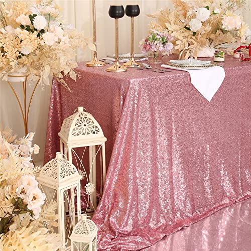 Sequin Tablecloth 60x102 Inch Fuchsia Pink for Wedding Party