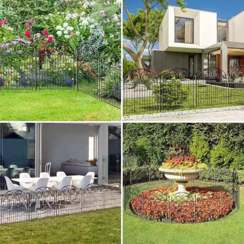 Tall Garden Fence Animal Barrier with Gate (14 Count)