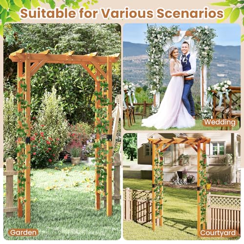 7FT Wooden Garden Arbor Trellis