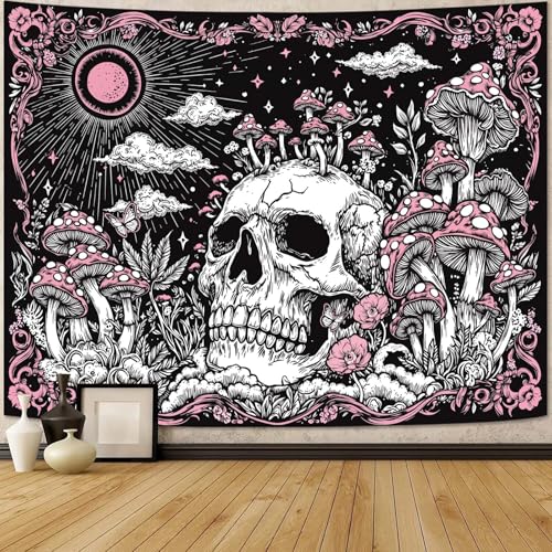 Skull Mushroom Tapestry