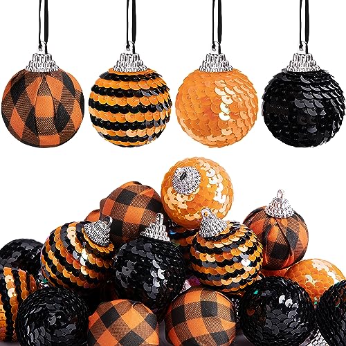 24 Pcs Halloween Sequin Hanging Ball Ornaments (24 Count)