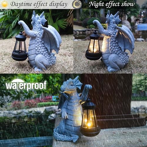 Dragon Solar Outdoor Garden Statue