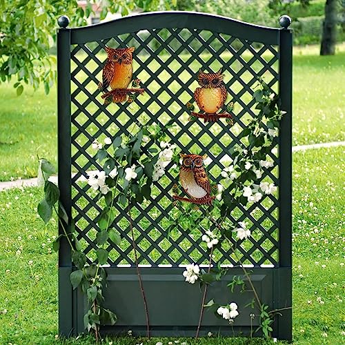 Owl Decorative Metal Wall Art Owl Outdoor Decorative Metal Bird Wall Art Exquisite Valentine Decoration Gifts For Garden Patio Porch Bedroom Kitchen Lover Gift 9 Inch Set Of 3 (3 Count)