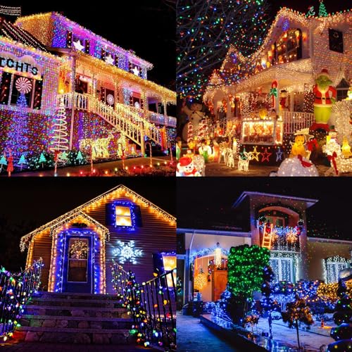 Multicolor Christmas Lights String 50FT 200 Count Incandescent Bulbs Mini Lights with Green Wire for Christmas Tree