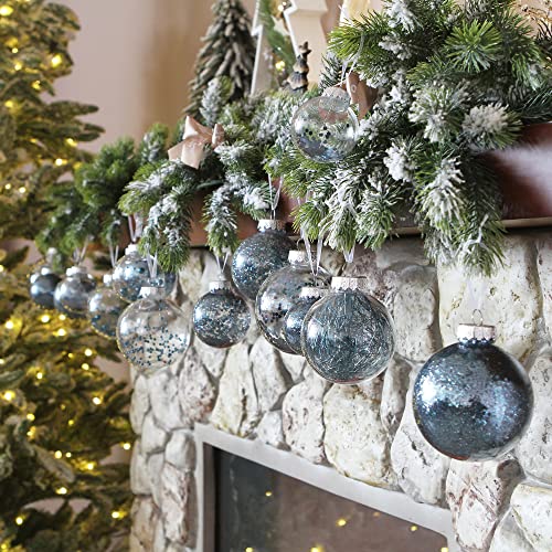 16 Pack Clear Christmas Ball Ornaments with Fillers (16 Count)