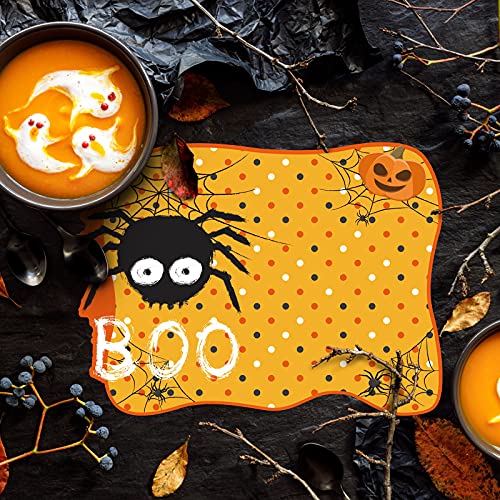 6 Pack Halloween Plastic Placemats Pumpkin Spider Ghost Table Mats (6 Count)