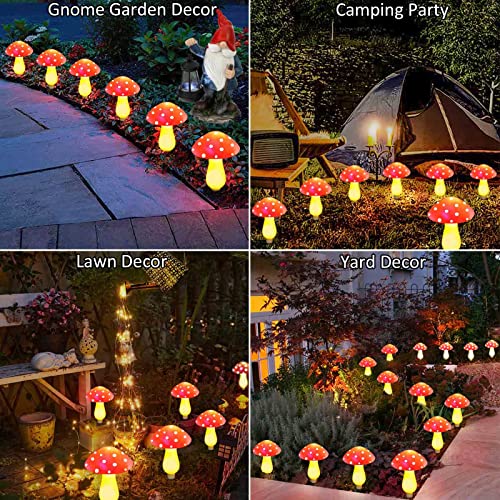 8 Pack Red Solar Mushroom Lamp (8 Count)