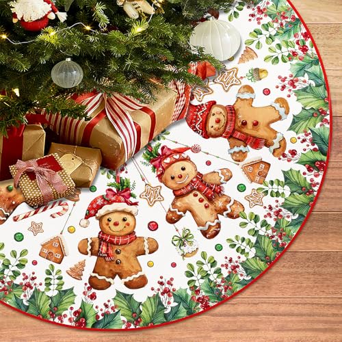 Cute Gingerbread Man Christmas Tree Skirt 36 Inch