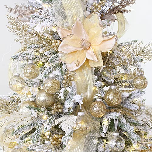 24 Pack Clear Christmas Ball Ornaments with Fillers (24 Count)