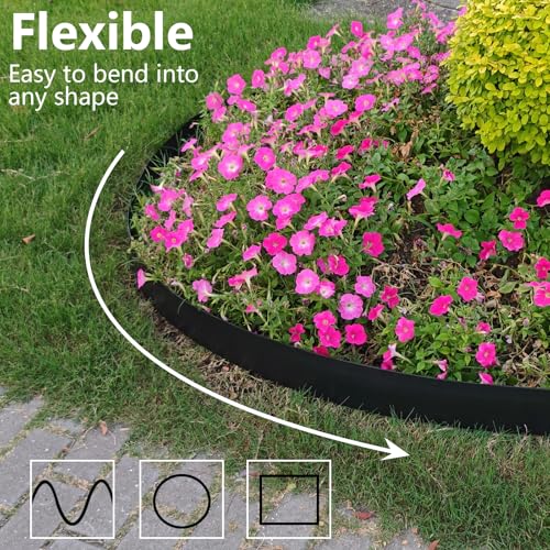 Landscape Edging 4 Inch Tall 100FT with 110Pcs Metal Spikes
