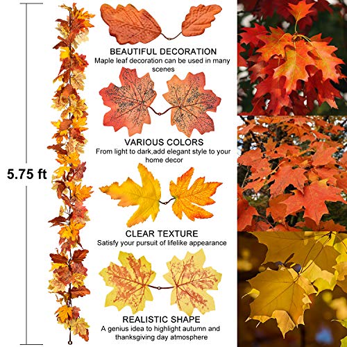 2 Pack Fall Garland Maple Leaf