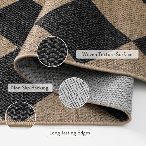 Checkered Easy Jute Living Room Rug (80 Sq Ft)