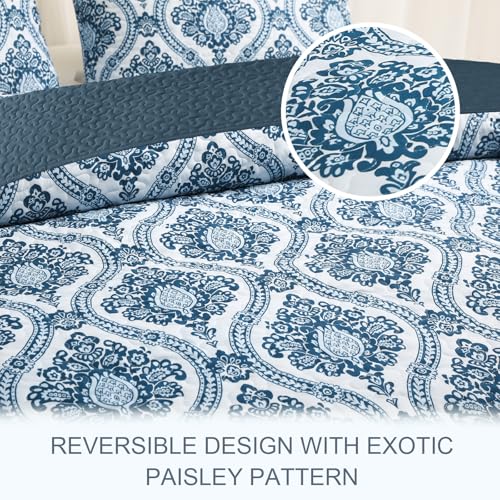 Reversible Boho Quilts Queen Size Blue
