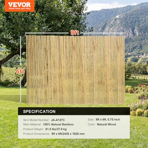 Natural Rolled Bamboo Fence (48 Sq Ft)