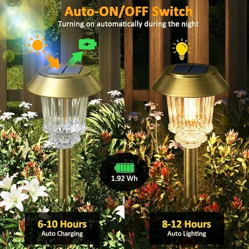 Solar Pathway Lights Outdoor (4 Count)
