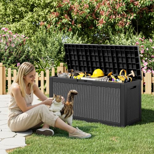 80 Gallon Outdoor Storage Box Waterproof Deck Box for Patio