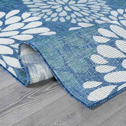 Outdoor Rug 9x12 Modern Exotic Tropical Leaf Area Rugs for Indoor and Outdoor Patio Deck Porch Garden Water Resistant Washable Outside Carpet