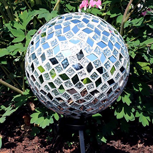 Sunnydaze 10" Mosaic Glass Gazing Ball for Garden (2 Count)