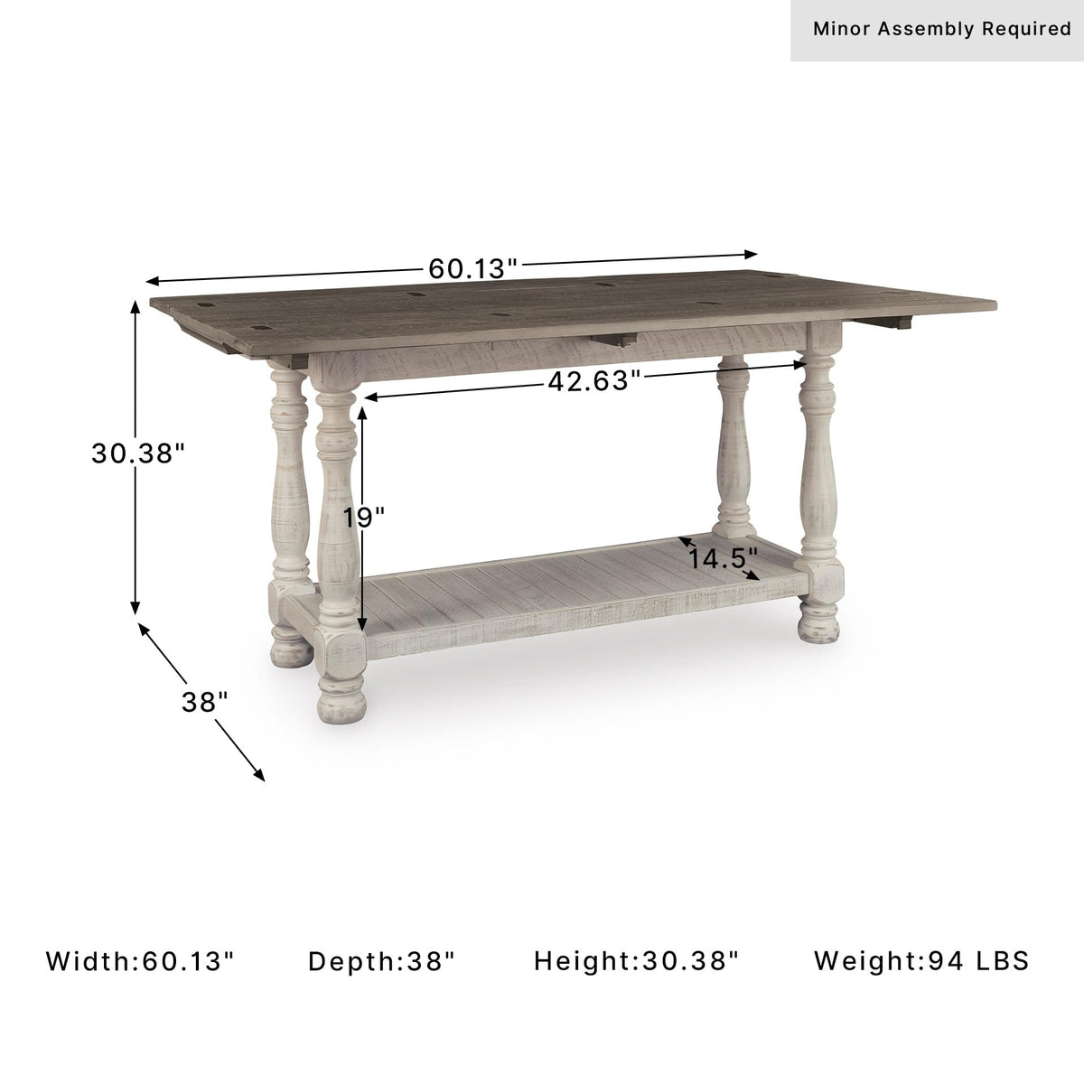 1 Piece Farmhouse Sofa Table