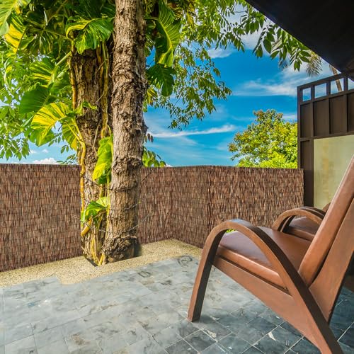 Brown 4FT X16.4FT Reed Fencing Roll Bamboo Privacy Fence Screen