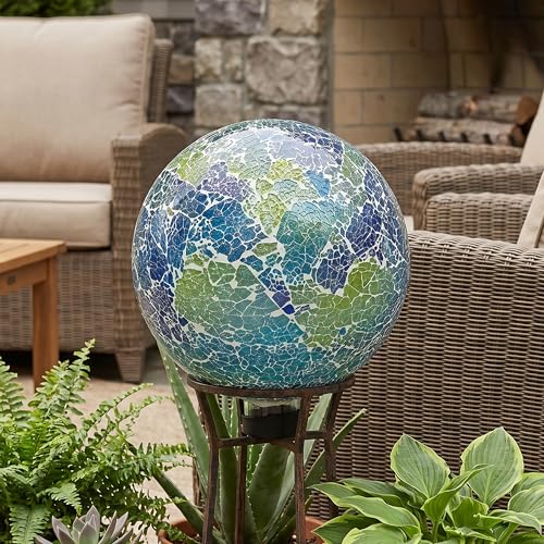 Sunnydaze 10" Mosaic Glass Gazing Ball for Garden