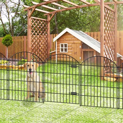 Metal Garden Fence with Gate 36 in x 23.3 ft