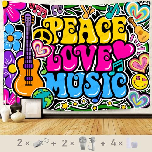 Peace Love and Music Tapestry