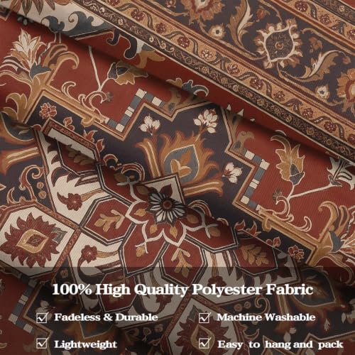 Vintage Floral Tapestry Wall Hanging Hippie Indian Bohemian Mandala Tapestry Aesthetic Retro Oriental Brown Small Tapestries for Mural Bedroom Living Room Dorm Decor 48 x 36 Inch