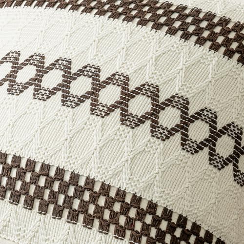 Set of 2 Dark Brown Boho Decorative Lumbar Pillow Covers 12x20 Inch (2 Count)