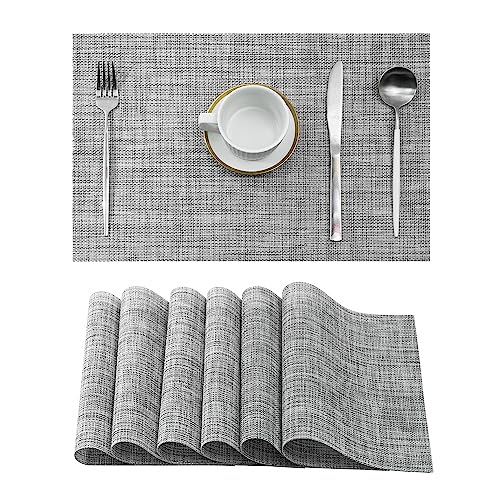 Linen Grey Placemats Set of 6 (6 Count)