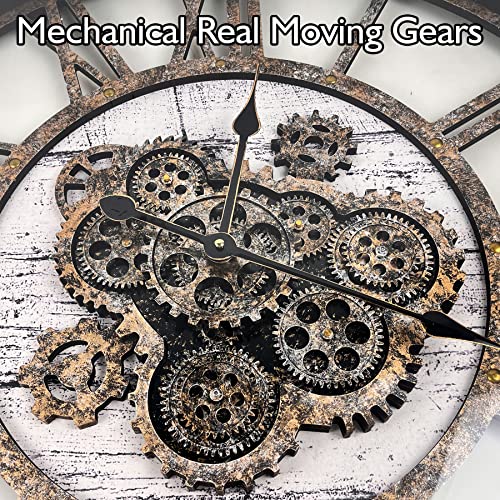 30" Large Wall Clock Moving Gears
