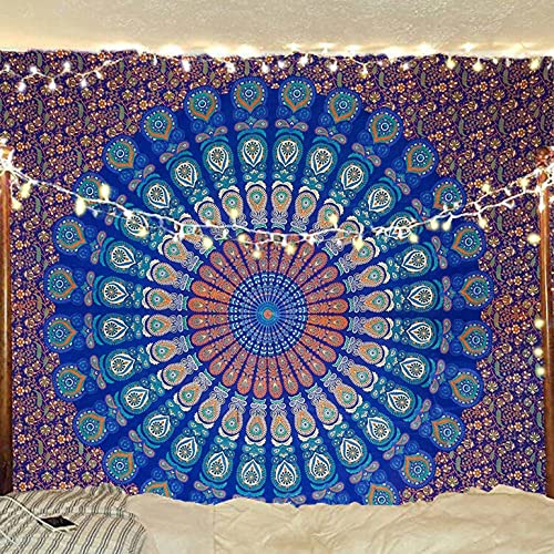 Rajsee Blue Mandala Tapestry for Bedroom