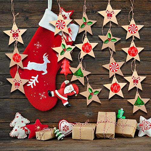 100 Pcs Christmas Wooden Ornaments Unfinished Wood Slices