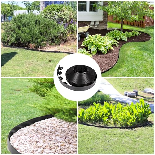 2 Inch Tall 200 FT Garden Edging Kit with 240pcs Spikes (240 Count)