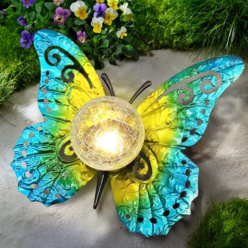 Solar Lights Outdoor Garden Metal Butterfly Decoration