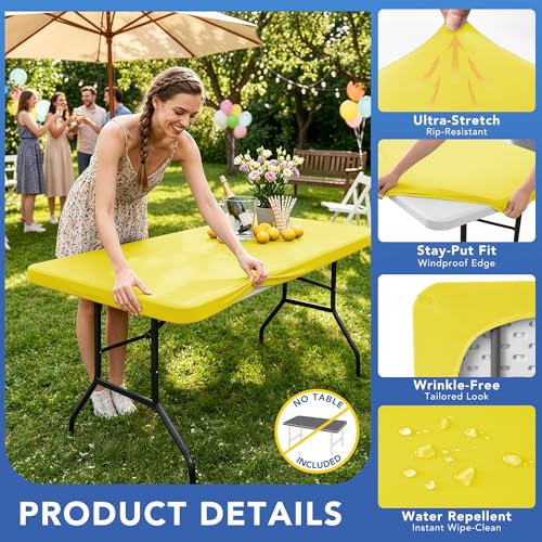 Fitted Tablecloth for 6 Foot Rectangle Tables (6 Count)