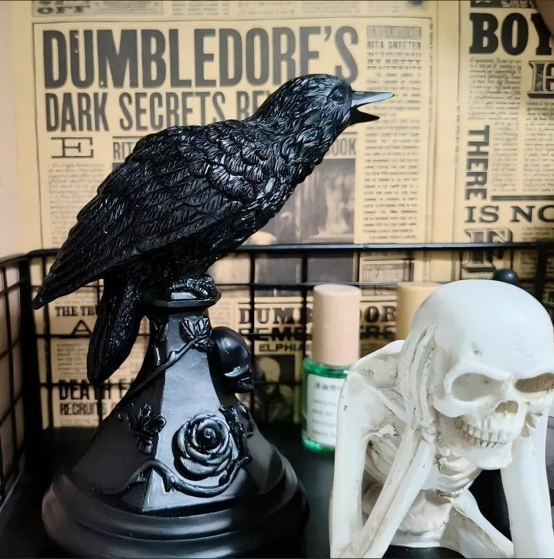 Raven Candle Holder Halloween Decoration Gothic Candlesticks Crow Candle Stick Statue