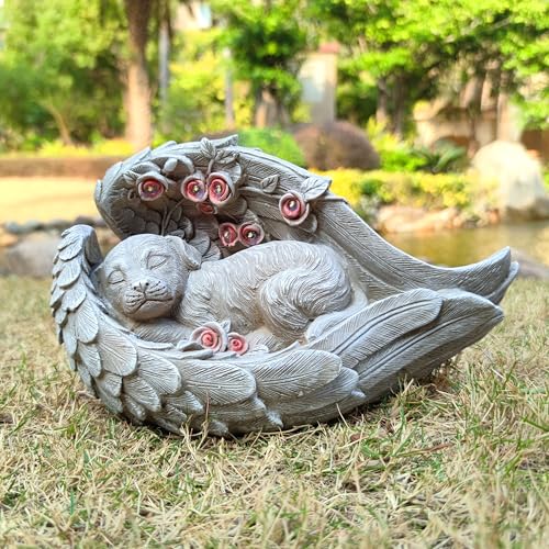 Solar Dog Garden Statues Outdoor Décor