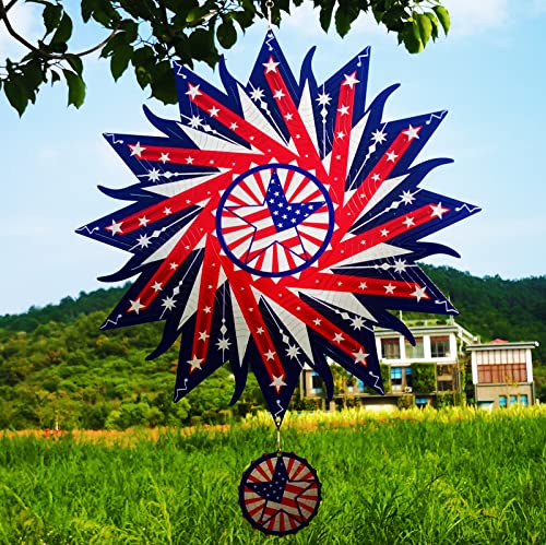 12in American Flag Patriotic Wind Spinner Gifts for Men Dad