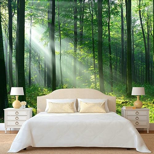 Green Forest Woodland Wallpaper Nature Landscape Tree Wall Mural