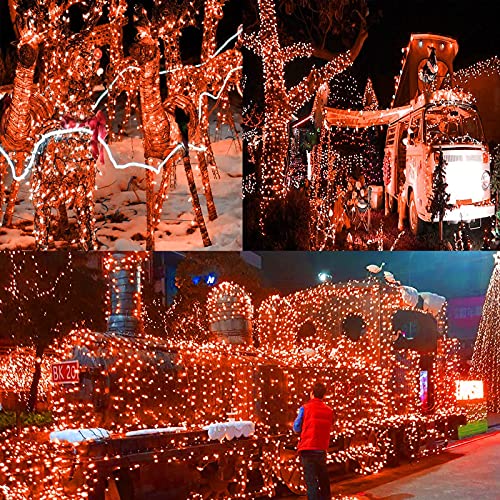 75.8FT 200 LED Extendable Orange Halloween String Lights Indoor Outdoor (82 Foot)