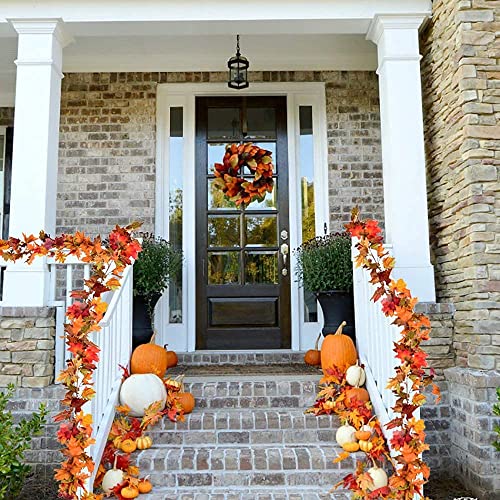 4 Pack Fall Maple Leaf Garland Artificial Maple Garland (17.7 Foot)