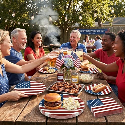 150Pcs 4th of July Plates & Napkins (150 Count)