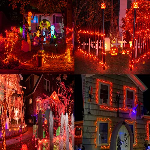75.8FT 200 LED Extendable Orange Halloween String Lights Indoor Outdoor (82 Foot)