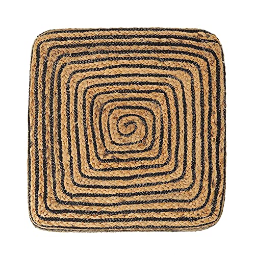 Jute Cotton Braided Cube Pouf Ottoman Foot Rest